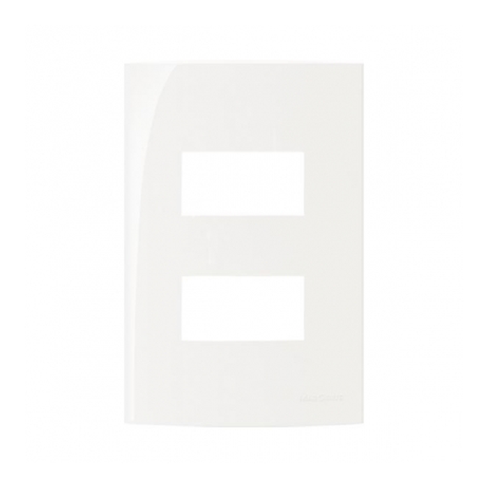 Placa 4X2 - 2 Seções Separada Cor Branco Sleek Margirius