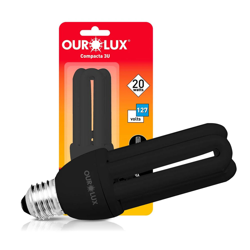 Lâmpada de Luz Negra Ourolux Eletrônica 20W E27