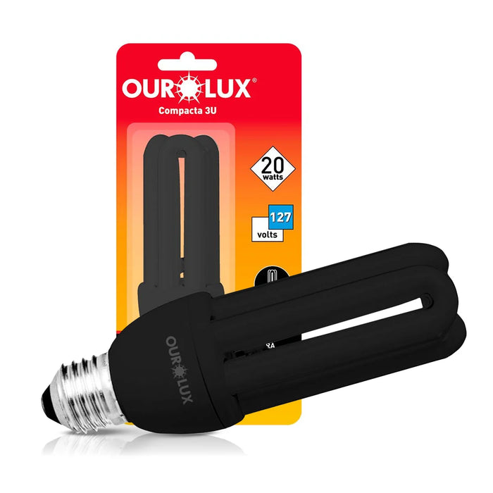 Lâmpada de Luz Negra Ourolux Eletrônica 20W E27