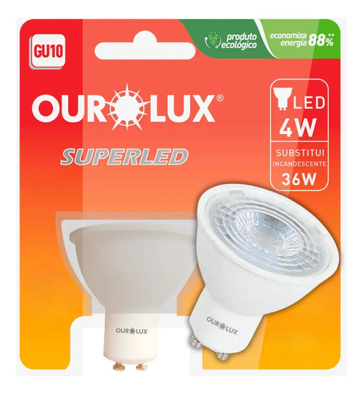 Lâmpada Led Dicróica Ourolux 4w Base Gu10 Bivolt 6500k