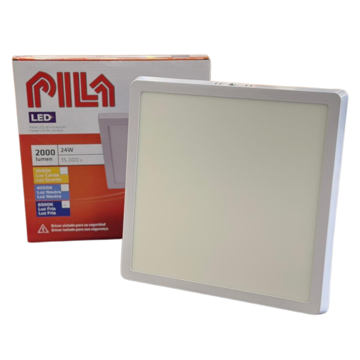 Painel de Led Pila Sobrepor Quadrado 24W 6500K Bivolt