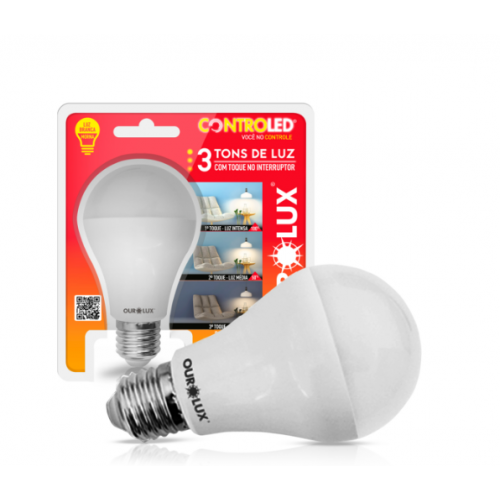 Lâmpada Controled 3 Tons De Luz 9w 2700k Bivolt Ourolux