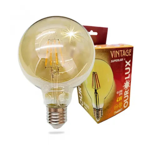Lâmpada Vintage Superled Globo G95 4w 2400k Biv Ourolux