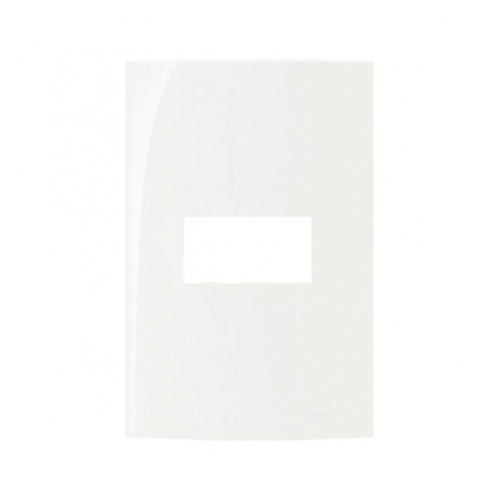 Placa 4X2 - 1 Seção Horizontal Branco Sleek Margirius